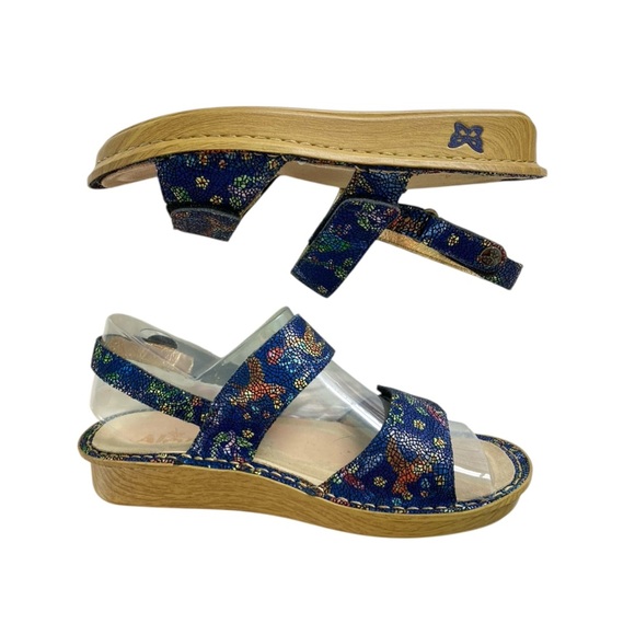 Alegria Verona Birdland Navy Blue Platform Sparkle Sandal VER-158 NWOB (Size 38) - Picture 4 of 11